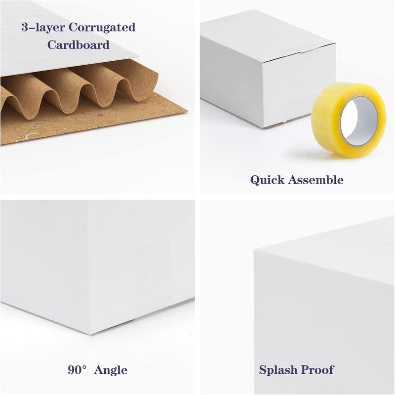 SPEPLA Shipping Boxes 6x4x3 Set of 40, White Corrugated Cardboard Box for Mailing Business Packaging - Image 5